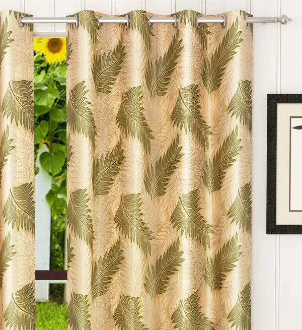 Pack_Of_2_Green_Polyester_Curtains_For_Long_Door/Door/Window