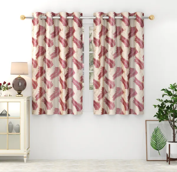 Pack_Of_2_Wine_Polyester_Curtains_For_Long_Door/Door/Window