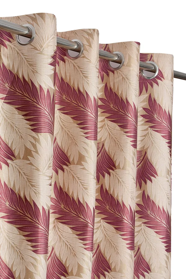 Pack_Of_2_Wine_Polyester_Curtains_For_Long_Door/Door/Window