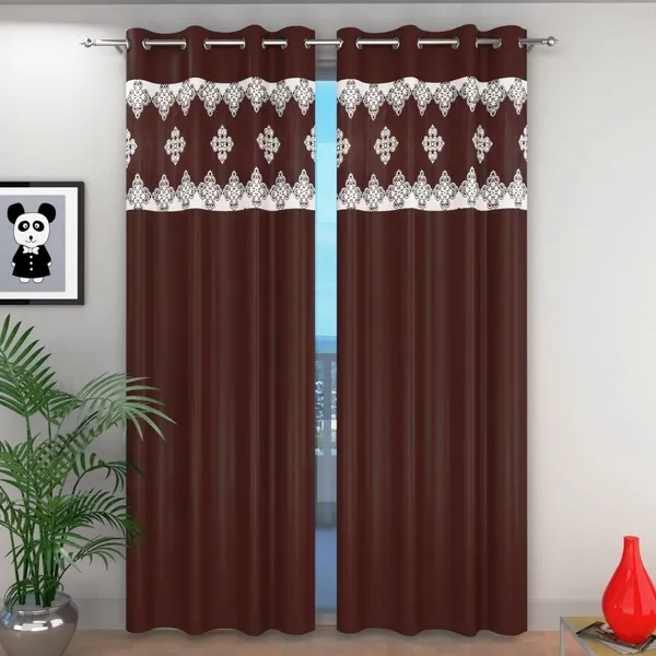 Pack_Of_2_Coffee_Polyester_Curtains_For_Long_Door/Door/Window