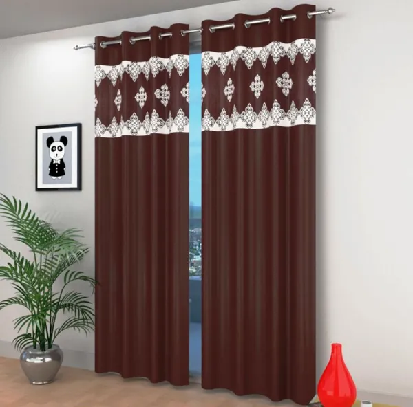 Pack_Of_2_Coffee_Polyester_Curtains_For_Long_Door/Door/Window