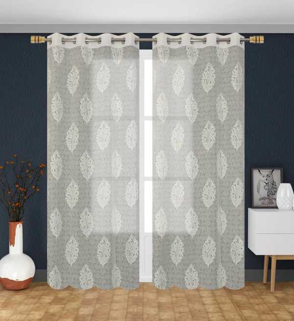 Pack_Of_2_Cream_Polyester_Curtains_For_Long_Door/Door/Window