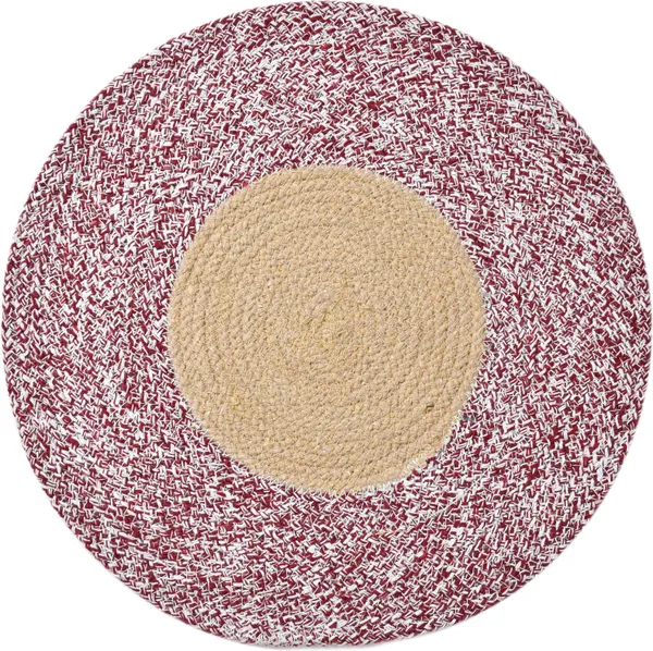 Maroon_Braided_Cotton_Placemats_35_Cm_Round_-_Dining_Table,_Bed_Side/Centre_Table/Shelves