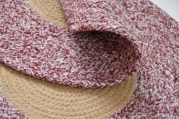 Maroon_Braided_Cotton_Placemats_35_Cm_Round_-_Dining_Table,_Bed_Side/Centre_Table/Shelves