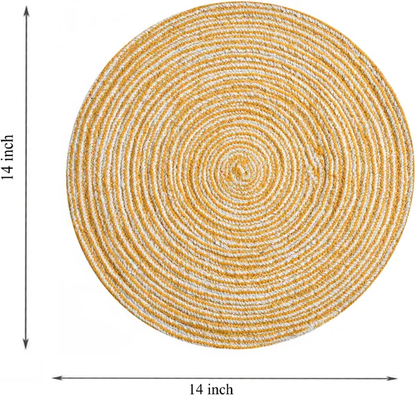 Yellow_Braided_Cotton_Placemats_35_Cm_Round_-_Dining_Table,_Bed_Side/Centre_Table/Shelves_-Yellow