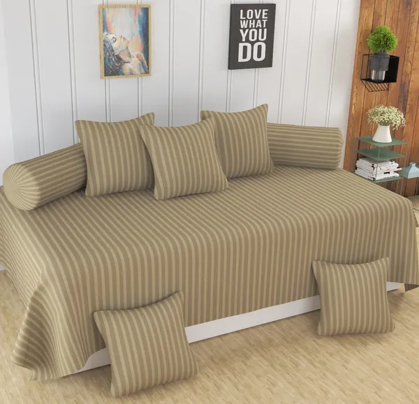 160_TC_Stripe_Glace_Cotton_Diwan_Set_-_8_Piece_-_Beige