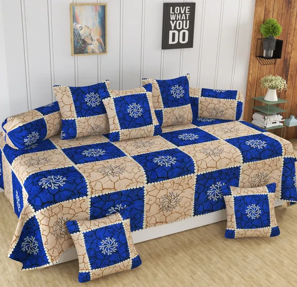 160_TC_Microfiber_Diwan_Set_-_8_Piece_-_Beige