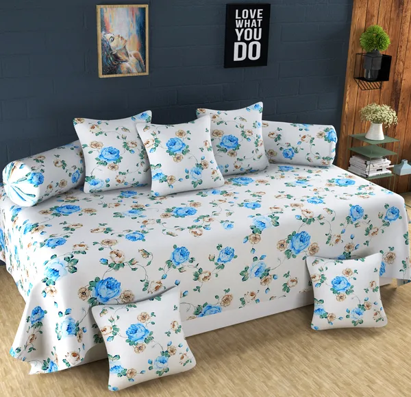 180_TC_Glace_Cotton_Floral_Diwan_Set_-_8_Piece_-_Blue