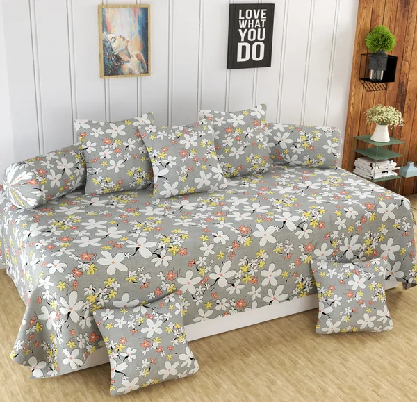 180_TC_Diwan_Set_-_8_Piece_-_Light_Grey,_Floral