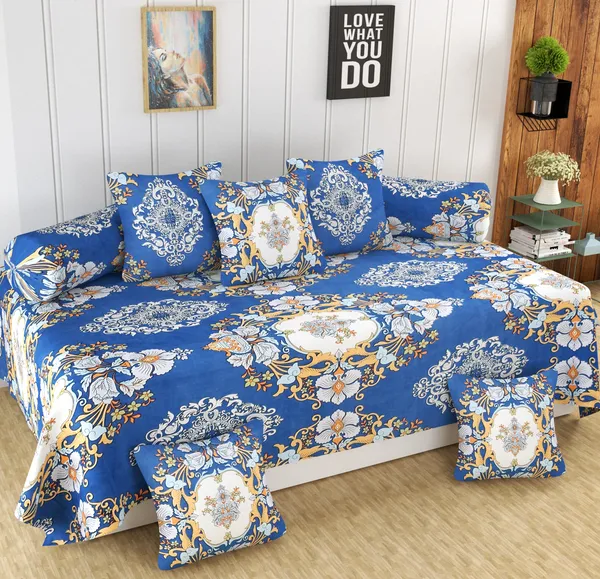 180_TC_Diwan_Set_-_8_Piece_-_White,_Blue,_Floral