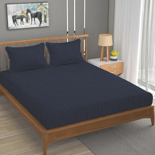 160_TC_Stripe_Glace_Cotton_Double_BedSheet_with_2_Pillow_Covers_-_(90x90_inches)_-_Grey