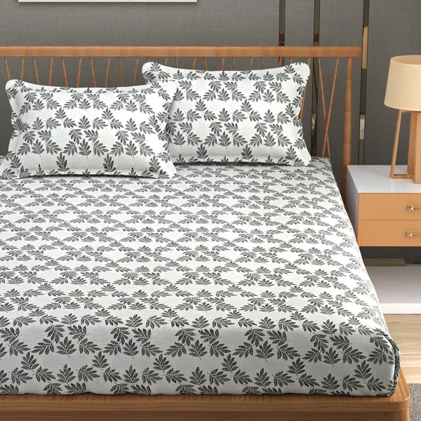 180_TC_Glace_Glace_Cotton_Double_BedSheet_with_2_Pillow_Covers_-_(90x90_inches)_-_Grey
