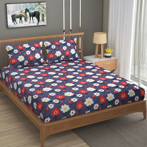 160_TC_Stripe_Glace_Cotton_Double_BedSheet_with_2_Pillow_Covers_-_(90x90_inches)_-_Light_Blue