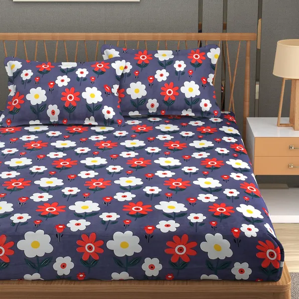 160_TC_Microfiber_Double_BedSheet_with_2_Pillow_Covers_-_(90x90_inches)_-_Grey