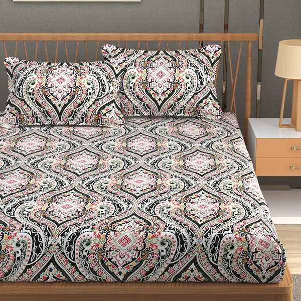 180_TC_Double_BedSheet_with_2_Pillow_Covers_-_(90x90_inches)_-_Multi