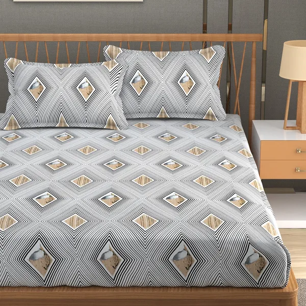 180_TC_Double_BedSheet_with_2_Pillow_Covers_-_(90x90_inches)_-_White,_Black