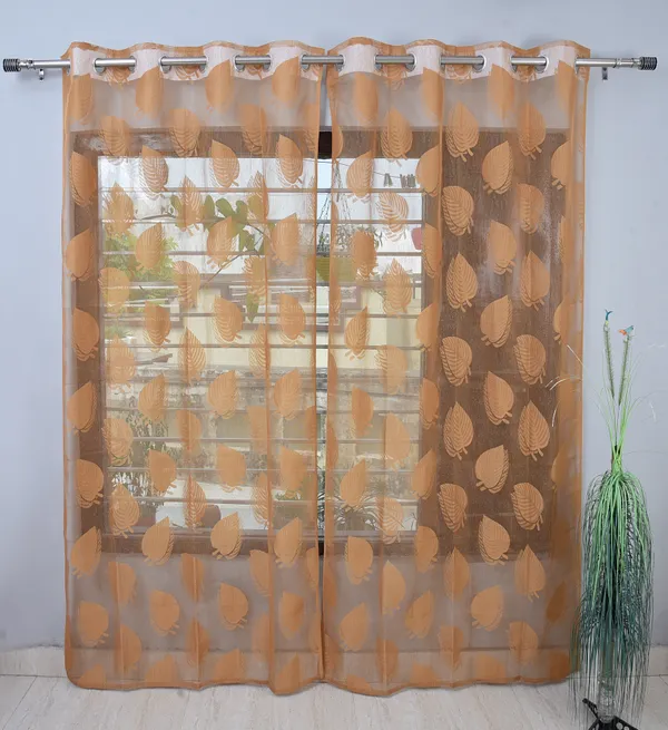 Pack_Of_2_Gold_Polyester_Curtains_For_Long_Door/Door/Window