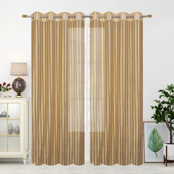 Pack_Of_2_Gold_Polyester_Curtains_For_Long_Door/Door/Window