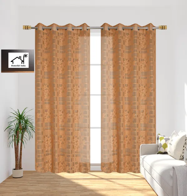 Pack_Of_2_Gold_Polyester_Curtains_For_Long_Door/Door/Window