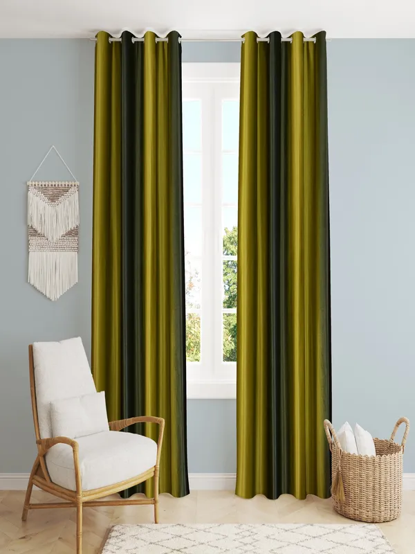 Pack_Of_2_Green_Polyester_Curtains_For_Long_Door/Door/Window