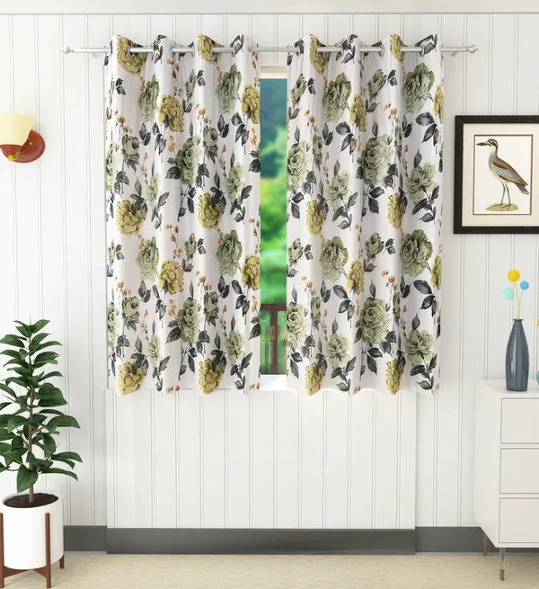 Green_Pack_of_2_Polyester_Floral_Room_Darkening_Curtain_Panel_for_Door,_Window,_Long_Door