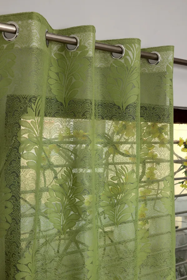 Pack_Of_2_Green_Polyester_Curtains_For_Long_Door/Door/Window
