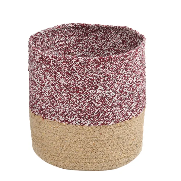 Maroon_Braided_Cotton_Baskets_|_Storage_Bins_Organizer_|_Laundry,_Toys_&_Planter_Basket-_Set_of_2_(6_Inch)_-_Maroon