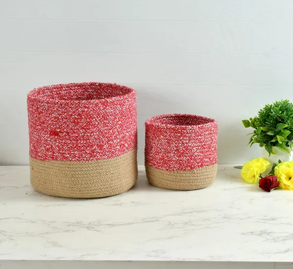 Red_Braided_Cotton_Baskets_|_Storage_Bins_Organizer_|_Laundry,_Toys_&_Planter_Basket-_Set_of_2_(10,_6_Inch)_-_Red