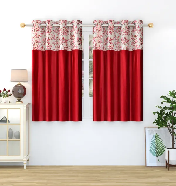 Maroon_Designer_Fern_Pack_of_2_Polyester_Curtain_for_Window,_Door,_Long_Door