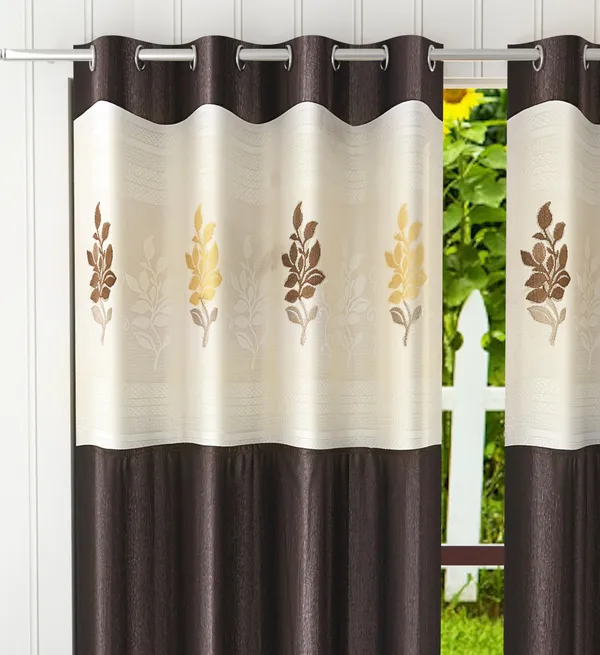 Pack_Of_2_Coffee_Polyester_Curtains_For_Long_Door/Door/Window