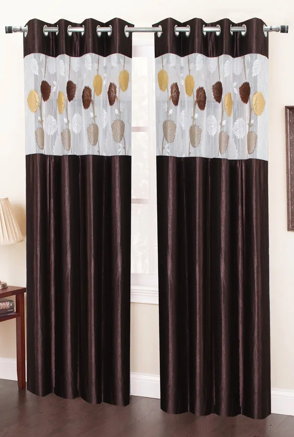 Pack_Of_2_Coffee_Polyester_Curtains_For_Long_Door/Door/Window
