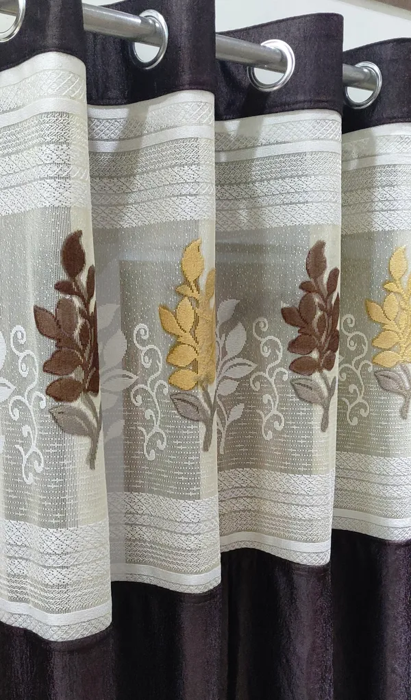 Pack_Of_2_Coffee_Polyester_Curtains_For_Long_Door/Door/Window