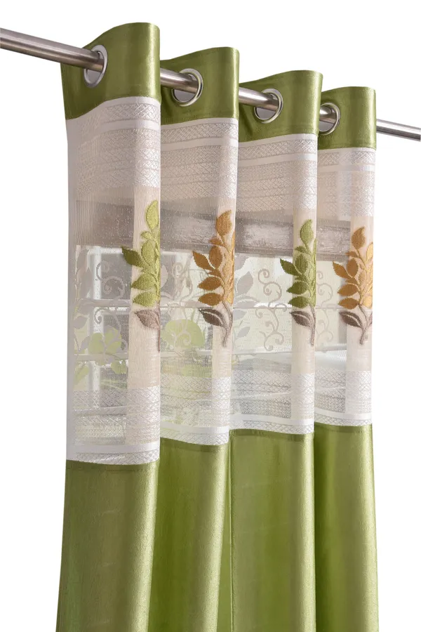 Pack_Of_2_Green_Polyester_Curtains_For_Long_Door/Door/Window