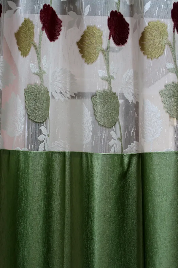 Pack_Of_2_Green_Polyester_Curtains_For_Long_Door/Door/Window