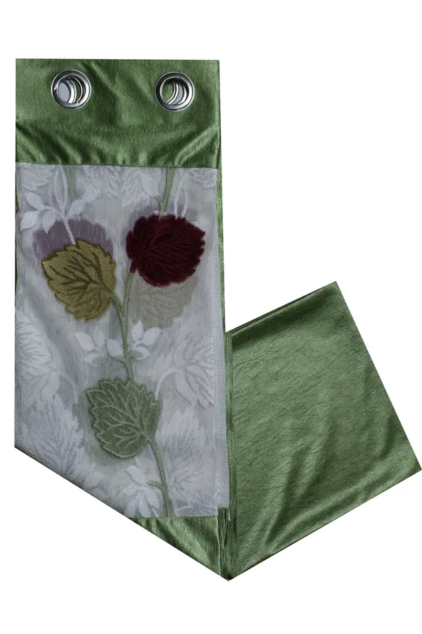 Pack_Of_2_Green_Polyester_Curtains_For_Long_Door/Door/Window