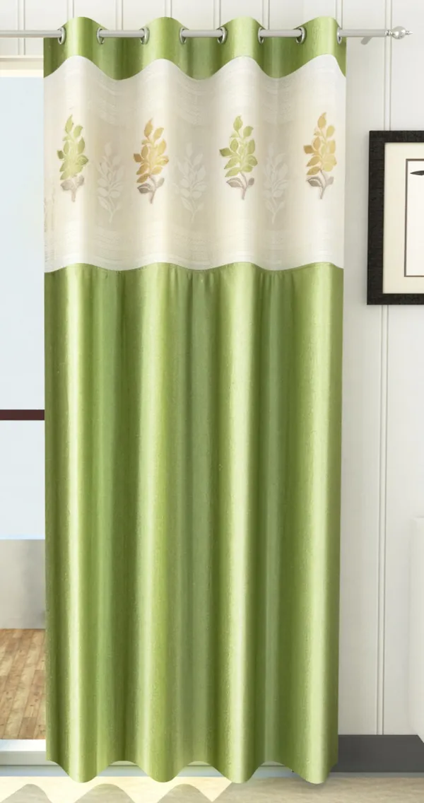 Pack_Of_2_Green_Polyester_Curtains_For_Long_Door/Door/Window