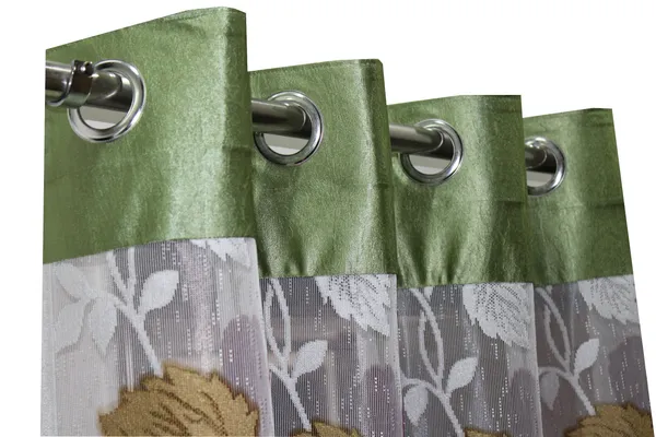 Pack_Of_2_Green_Polyester_Curtains_For_Long_Door/Door/Window