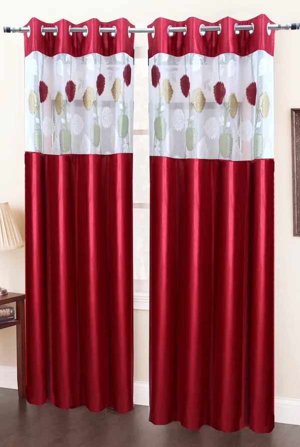 Pack_Of_2_Maroon_Polyester_Curtains_For_Long_Door/Door/Window