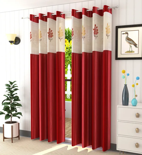Pack_Of_2_Maroon_Polyester_Curtains_For_Long_Door/Door/Window