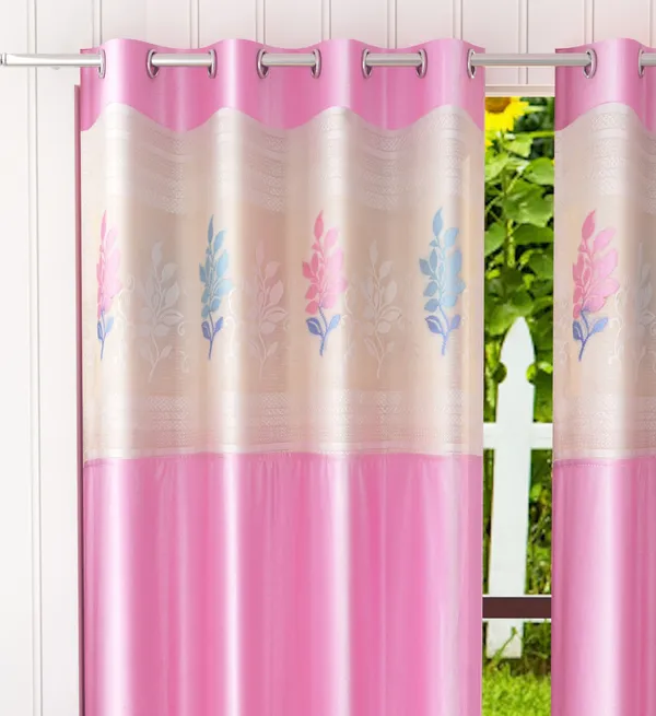 Pack_Of_2_Pink_Polyester_Curtains_For_Long_Door/Door/Window