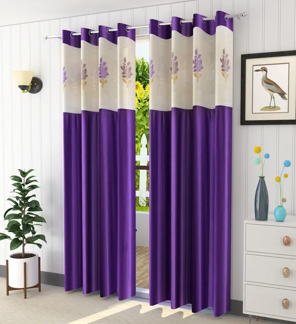 Pack_Of_2_Purple_Polyester_Curtains_For_Long_Door/Door/Window