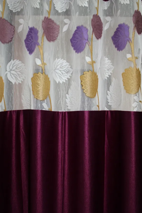 Pack_Of_2_Wine_Polyester_Curtains_For_Long_Door/Door/Window