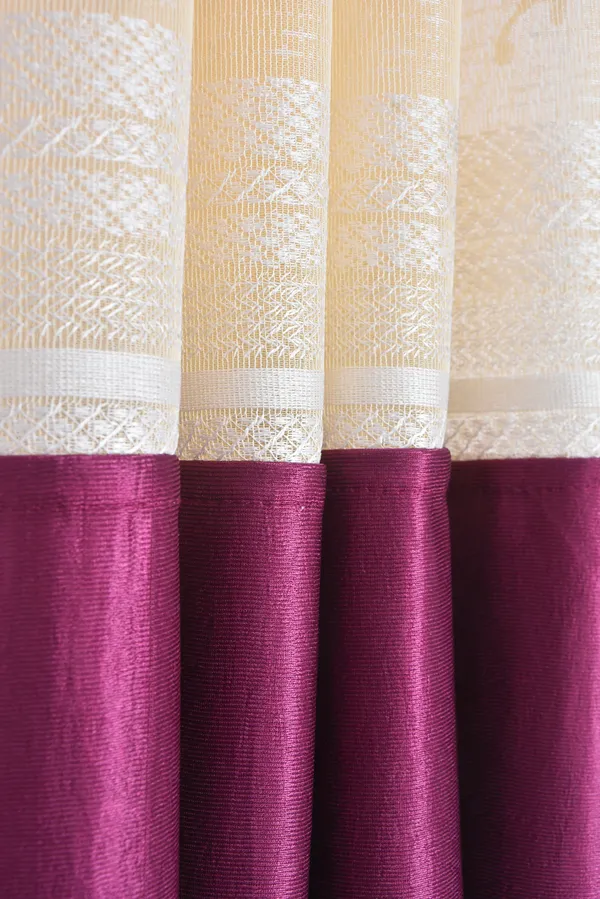 Pack_Of_2_Wine_Polyester_Curtains_For_Long_Door/Door/Window
