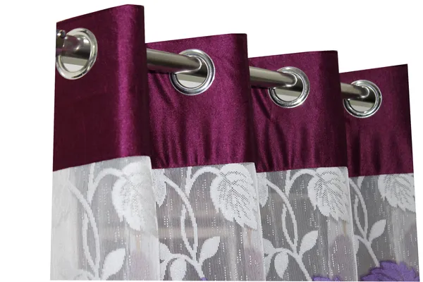 Pack_Of_2_Wine_Polyester_Curtains_For_Long_Door/Door/Window