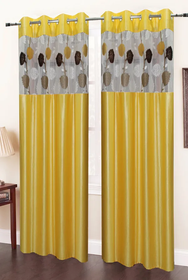 Pack_Of_2_Yellow_Polyester_Curtains_For_Long_Door/Door/Window