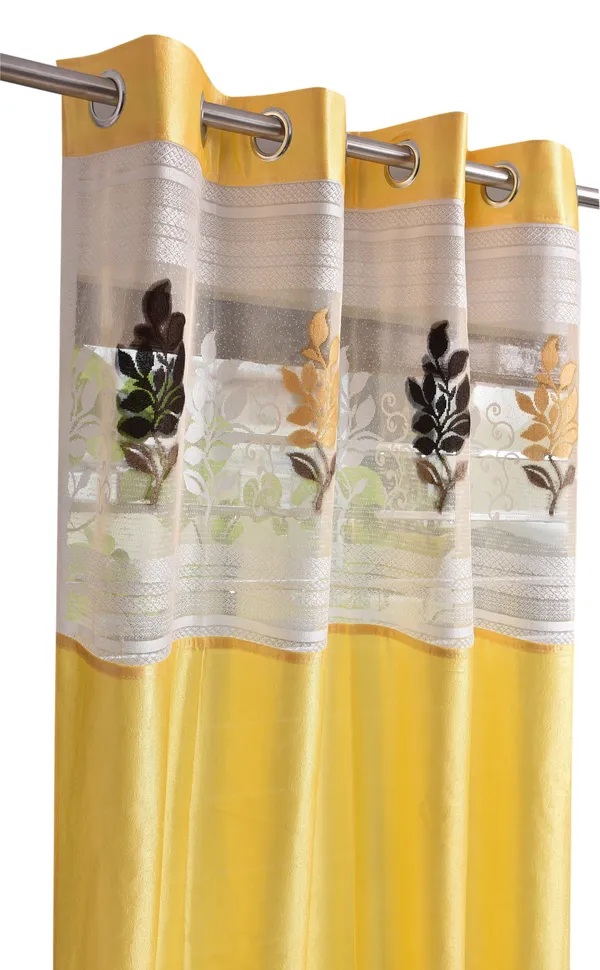 Pack_Of_2_Yellow_Polyester_Curtains_For_Long_Door/Door/Window