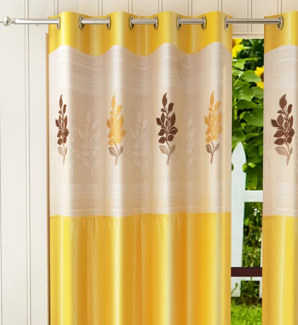 Pack_Of_2_Yellow_Polyester_Curtains_For_Long_Door/Door/Window