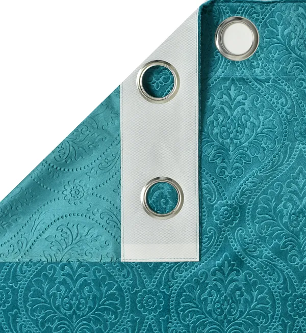 Pack_Of_2_Aqua_Blue_Velvet_Curtains_For_Long_Door/Door/Window