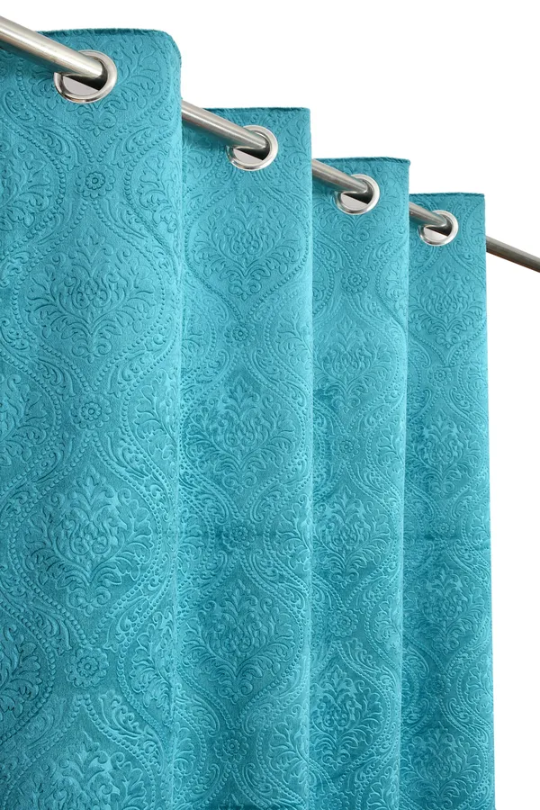 Pack_Of_2_Aqua_Blue_Velvet_Curtains_For_Long_Door/Door/Window