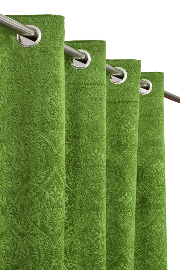Pack_Of_2_Green_Velvet_Curtains_For_Long_Door/Door/Window